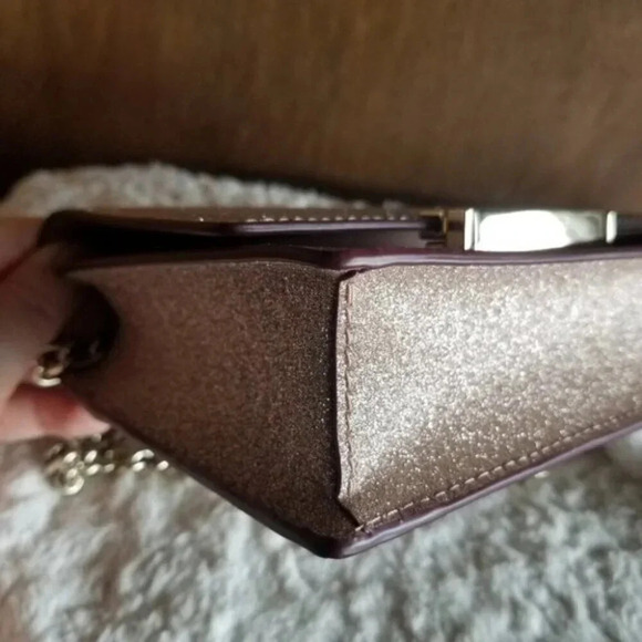 Kate Spade Rose Gold Glitter Burgess  Court Shoulder Crossbody Bag - Picture 4 of 13